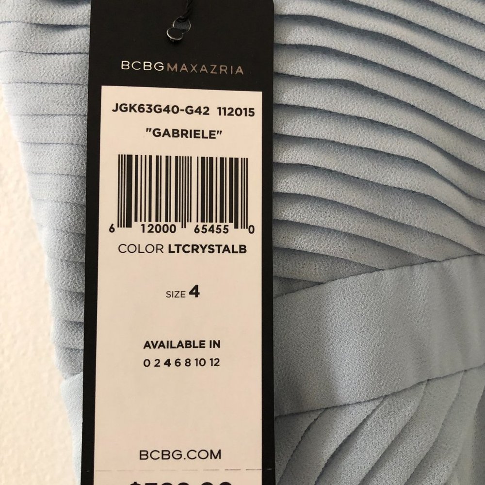 NWT BCBG Stunning Blue Sheer Panel Formal Gown - Picture 4 of 5